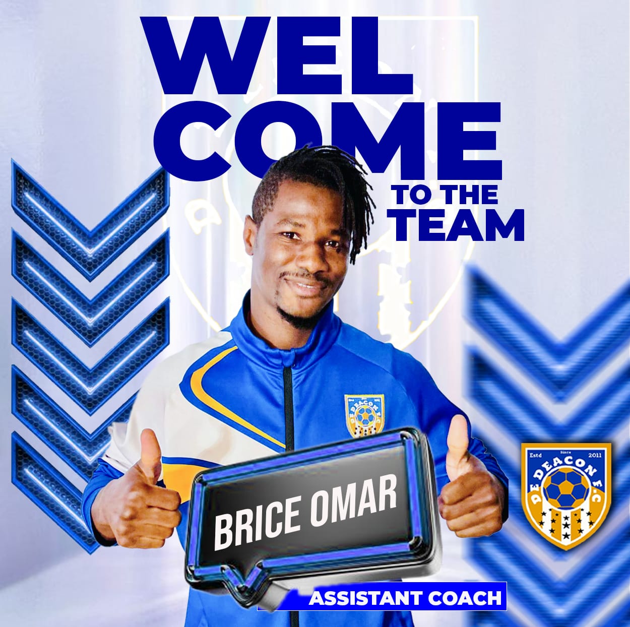 Welcoming coach Brice